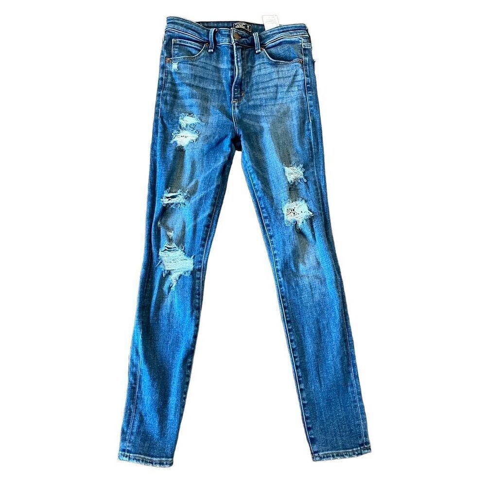 Abercrombie & Fitch Simone super skinny high rise lace distressed jeans 26/2 s